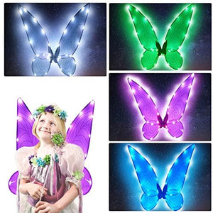 Fairy Wings for Girls Adults Light Up Butterfly Wings Sparkly LED Fairy Wings for Kids Women Halloween Costume Angel Cosplay Birthday,23.6 x 18.9 Inch - Glow-Paradise