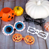 Aneco 8 Pieces Halloween Eyeglasses Novelty Halloween Party Favors Funny Halloween Party Eyeglasses Frame Halloween Toy Glasses Cosplay Props for Halloween, Party (8 styles) - Glow-Paradise