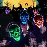 Halloween Led Mask Scary Halloween Costumes for Boys Halloween Festival Party with 3 Flash Modes Forest Green - Glow-Paradise
