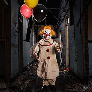ELAMAS 36'' Animatronic Standing Clown Halloween Decorations - Sound Activated with Creepy Sound, Motion, Light Up Eyes, Haunted House Scary Decor Horror Prop for Indoor/Outdoor, Yard Lawn Decoration - Glow-Paradise