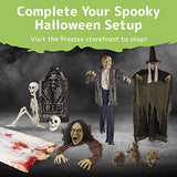 Creepy Looking 6 Feet Witch Halloween Decorations with Glowing Eyes - Glow-Paradise