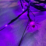 [Timer & 8 Modes] 6Ft 54 LED Halloween Willow Vine Twig 18 LED Spiders, 36 Purple Halloween Lights Waterproof Battery Operated Garland Halloween Scary Decorations Home Indoor Wall - Glow-Paradise