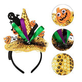 JOYIN 2 Pcs Halloween LED Headbands Light Up Witch Hat Headband, Pumpkin Sequin Hat Headbands for Halloween Costume Dress up Party Supplies, Halloween Party Favor, Cosplay, Halloween Accessories - Glow-Paradise