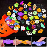 Halloween Mochi Squishy Toys for Kids 60PCS Party Favors Halloween Treat Goody Bags Filler Gifts Pumpkin Ghost Spider Squishies Halloween Toys Halloween Decorations Stress Relief Toys for Adults - Glow-Paradise
