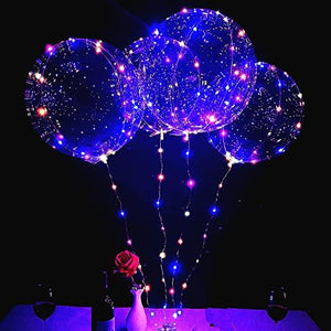 LED Light Up Bobo Baloons 10 Pack,20 Inches Clear Balloons 15 pcs for Helium Tank for Balloons at Home, Glow Bubble Ballons for Christmas Wedding Birthday Halloween Party Decoration - Glow-Paradise