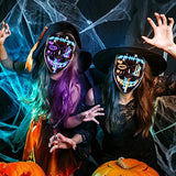 2PACK Halloween Purge Masks Halloween Scary Mask Led Light Up Masks for Festival Cosplay. - Glow-Paradise