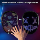 Halloween Mask LED Face Transforming Mask with Bluetooth Programmable for Halloween Masquerade Costumes Cosplay Party Light Up Mask for Adult Men Women, APP or Gesture Control, Rechargeable - Glow-Paradise