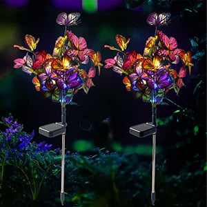 IGRARK Solar Lights Outdoor Garden Butterfly Lights Decorative Solar Stake Lights with Butterflies 2 Pack Decor Powered Waterproof for Garden Yard Pathway - Glow-Paradise