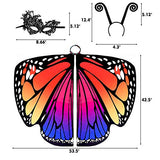 Butterfly Wings for Kids Butterfly Shawl Fairy Girl Cape Nymph Pixie Costume Halloween Accessory Children Size (Orange c) - Glow-Paradise