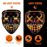 Halloween Mask LED Light Up Scary Mask with Skull Gloves 3 Lighting Modes for Festival Parties Cosplay (Yellow) - Glow-Paradise