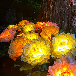 Cmskokm Outdoor Solar Garden Light Yard Decor Garden Garden Decor Solar Flower Lamp Bigger Peony Flower Head Bigger Solar Panel Waterproof Solar Decorative Light for Garden Patio (3 per Box) - Glow-Paradise