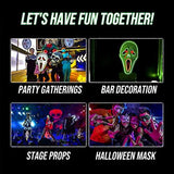 Xcovpds Halloween Scary LED Mask Costume Light Up Mask with 3 Lighting Modes EL Mask for Halloween Costume Cosplay Party - Halloween Glowing Mask for Men Women Kids(Blue) - Glow-Paradise