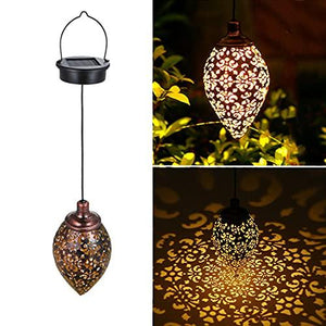 Hanging Solar Lanterns, Garden Solar Lights Outdoor, Waterproof Metal Solar Powered LED Lanterns Decorative for Pathway Patio Yard Walkway - Glow-Paradise