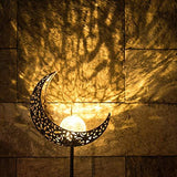 Homeimpro Garden Solar Lights Pathway Outdoor Moon Crackle Glass Globe Stake Metal Lights,Waterproof Warm White LED for Lawn,Patio or Courtyard (Bronze) - Glow-Paradise
