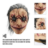 Hautton Halloween Mask, Men's Creepy Scary Horrific Mask Funny Clown Latex Mask for Halloween Costume Party Cosplay Props -Button Eyes - Glow-Paradise