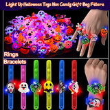 80 Pcs LED Halloween Party Favors for Kids Adults, Glow in the Dark Halloween Party Supplies Halloween Treats Goodies Bag 50 Flash Rings 6 Light up Spin Necklaces 6 Bracelets 6 Hair Lights 12 Brooches - Glow-Paradise
