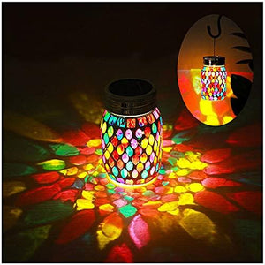 Mosaic Solar Lights Outdoor Hanging Lanterns, Rechargeable Mosaic Solar Lanterns， Outdoor Waterproof Solar Night Lights Table Lamps for Decorations - Glow-Paradise