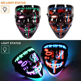 2PACK Halloween Purge Masks Halloween Scary Mask Led Light Up Masks for Festival Cosplay. - Glow-Paradise