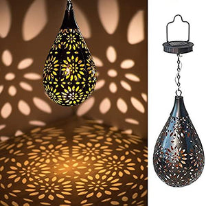 RUILAIYA Hanging Solar Lights Outdoor Garden Boho LED Flower Waterproof Decorative Metal Light for Porch Garden Outdoor (1 Pack) - Glow-Paradise