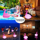 Rukars Floating Pool Lights 2PCS, Solar Flamingo Pool Lights Waterproof, Glow in The Dark Solar Powered LED Lights, Inflatable Floating Lights for Pool Spa Patio Wedding Party Christmas Decorations - Glow-Paradise
