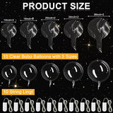 10 Pcs Bobo Balloons, 10 Pcs String LED Light up Balloons with Clear Balloons for Helium Tank Birthday Party Wedding House Decorations, Warm White - Glow-Paradise