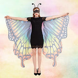 Butterfly Wings Costume Adult Women - Halloween Cape with Antenna Headband and Lace Mask - Glow-Paradise