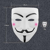 V for Vendetta Mask, Hacker Mask Halloween Masks -White Anonymous Guy Masks for Kids - Glow-Paradise