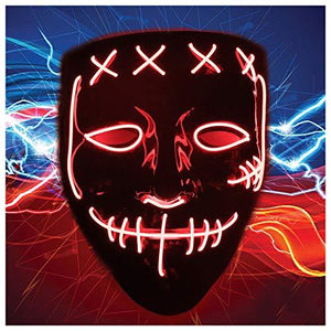 JUEYINGBAILI Scary Purge Costume Mask- Light Up Led Cosplay Creepy Masks- Purge Masks- Costume Masks- Christmas Gift - Glow-Paradise