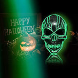 ILEBYGO LED Purge Mask Halloween Light Up Mask Scary Mask with EL Wire 3 Flashing-Modes for Halloween Festival, Party, Cos Play (Green) - Glow-Paradise