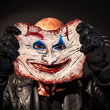Lanckeli Double Layer Peelable Surface Halloween Horror Mask, Scary Joker Mask + Bloody Creepy Skull Mask with Moving Jaw, Made of Latex, Skin Friendly, Suitable for Horror Costume Parties. - Glow-Paradise