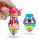 PROLOSO 15-Pack LED Light Up Flashing UFO Spinning Tops with Gyroscope Novelty Bulk Toys Party Favors - Glow-Paradise
