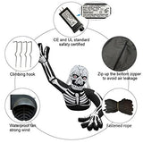 GOOSH 5 FT Height Halloween Inflatables Outdoor Skeleton Zombie Raising a Hand Up with Long Fingers, Blow Up Yard Decoration Clearance with LED Lights Built-in for Holiday/Party/Yard/Garden - Glow-Paradise