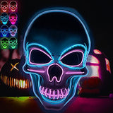 Halloween Scary Mask LED Light Up Mask for Halloween Festival Party with 3 Flash Modes Dual color(Blue Purple) - Glow-Paradise