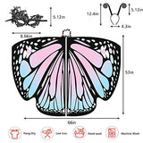 Butterfly Wings for Women, Butterfly Shawl Fairy Ladies Cape Nymph Pixie Costume Accessory (Pink Blue) - Glow-Paradise