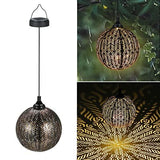 Hanging Solar Lanterns, Large Hanging Solar Lights Outdoor, Metal Waterproof Garden Solar Lanterns Decorations for Yard Tree Fence Patio and Pathway - Glow-Paradise