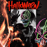 ILEBYGO LED Halloween Mask Light Up Scary Mask Purge Mask with EL Wire 3 Flashing-Modes for Halloween Festival, Party, Cos Play (3 Colors) - Glow-Paradise