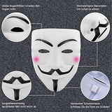 V for Vendetta Mask, Hacker Mask Halloween Masks -White Anonymous Guy Masks for Kids - Glow-Paradise