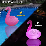 Rukars Floating Pool Lights 2PCS, Solar Flamingo Pool Lights Waterproof, Glow in The Dark Solar Powered LED Lights, Inflatable Floating Lights for Pool Spa Patio Wedding Party Christmas Decorations - Glow-Paradise