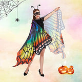 Butterfly Wings Costume Adult Women - Halloween Cape with Antenna Headband and Lace Mask - Glow-Paradise