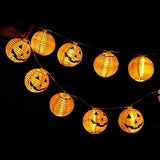 Halloween Lights,Makion Halloween Decorations Fairy Lights 2.5M/8.2FT 10 Led Pumpkin Lanterns Battery Powered String Lights - Glow-Paradise