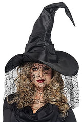 HOMELEX Black Adult Witch Hat Cape Full Length Witches Hat Robe Halloween Cloak - Glow-Paradise