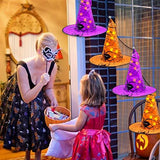 Twinkle Star Halloween Decorations 8 Pcs Lighted Hanging Witch Hats, 14ft 56 LEDs Halloween Indoor Outdoor Remote Control String Lights, Battery Powered with 8 Lighting Modes for Garden, Yard, Tree - Glow-Paradise