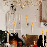 Halloween Decorations - Harry Poter Decor - 12 Floating LED Candles with Remote Control - Witch Halloween Decor Chrismas Party Supplies Birthday Wedding Indoor Home Room Classroom Bedroom - Glow-Paradise