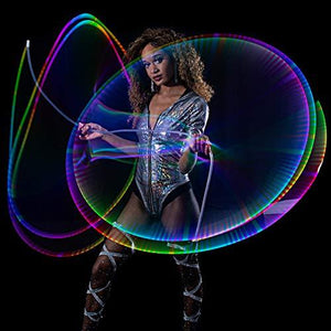 GloFX Cosmic Cable [PROGRAMMABLE LED Fiber Optic Light Cable] 6 Ft 360° Swivel 8 mm Diameter - Bright Light Up Rave Toy | EDM Flow Toy Light Painting - Glow-Paradise