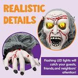 Halloween Light-Up Zombie Groundbreaker Animated with bloodstain and Creepy Sound for Halloween Outdoor, Lawn, Yard, Patio Decoration, Halloween Haunted House Decorations - Glow-Paradise