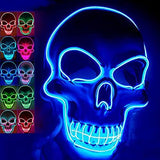 halloween Masks Scary Masks for Adults Festival Party with 3 Flash Modes Blue led face mask for Halloween Dance Party Birthday - Glow-Paradise