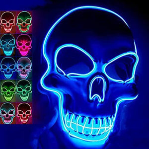 halloween Masks Scary Masks for Adults Festival Party with 3 Flash Modes Blue led face mask for Halloween Dance Party Birthday - Glow-Paradise