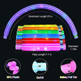 Halloween Light Up Toys for Kids -18 Pack LED Pop Pipes Tubes Bracelets Glow in The Dark Sticks Fidget Toys, Neon Rainbow Birthday Wedding Music Party Favors Supplies Goodie Bag Stuffers Gifts - Glow-Paradise