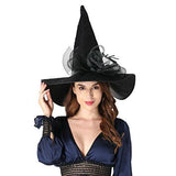 QinYing Black Halloween Costume LED Light Witch Hats for Women Steeple Top with Lamp for Party Black - Glow-Paradise
