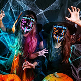2PACK Halloween Purge Masks Halloween Scary Mask Led Light Up Masks for Halloween - Glow-Paradise